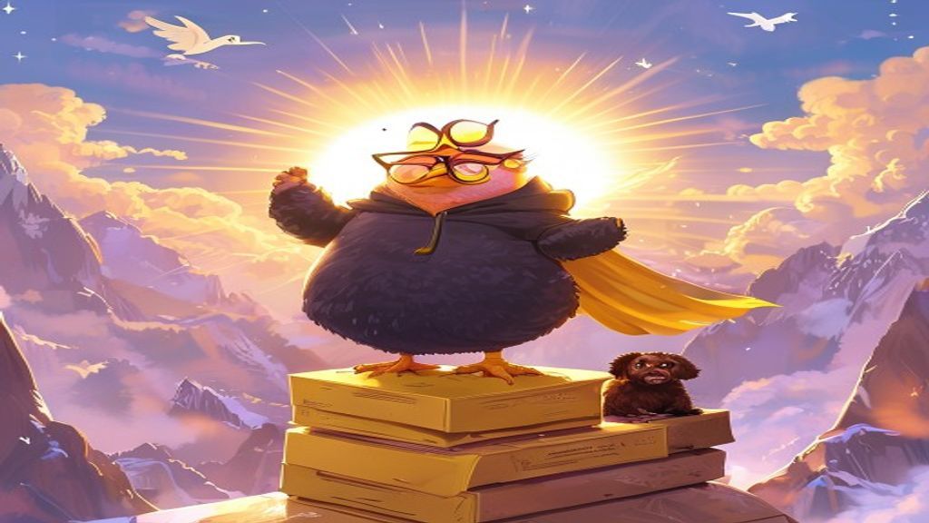 Barry Chicken triumphant on the mountain